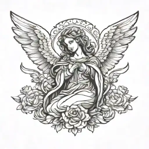 renaissance angel tattoo design idea