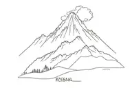 ascension volcano Rinjani tattoo design idea