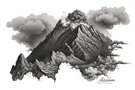 ascension volcano Rinjani tattoo design idea