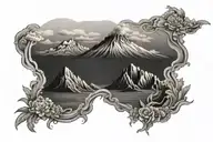 ascension volcano Rinjani tattoo design idea