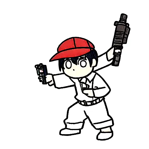 little boy gun cap tattoo design idea