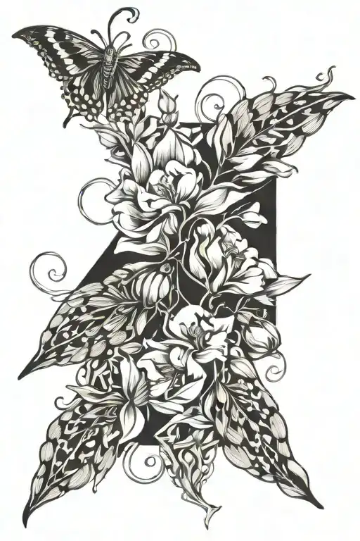 sweet pea and locust  tattoo design idea