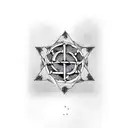 Karma endless knot with hemlock tree in the background  tattoo design idea