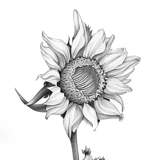 daffodil and sunflower tattoo design idea