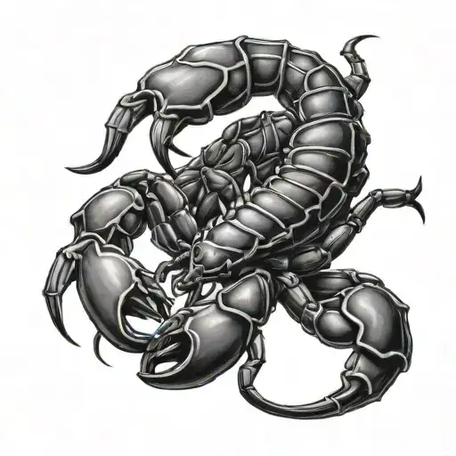 round tatto; scorpion; passion; emotion; rationalism tattoo design idea