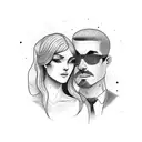 A married couple tattoo design idea