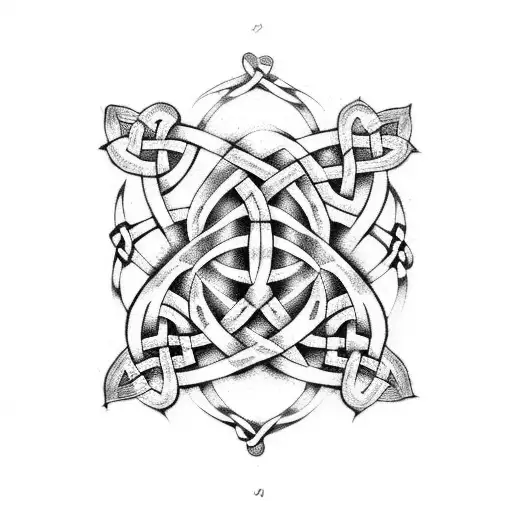 A Celtic knot design incorporating elements of nature and reiki symbols tattoo design idea