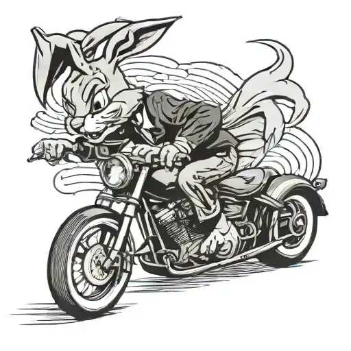 bugs bunny skull rider tattoo design idea