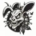 bugs bunny skull tattoo design idea