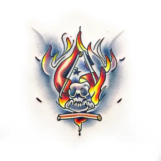 bonfire tattoo design idea