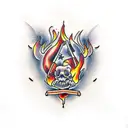 bonfire tattoo design idea