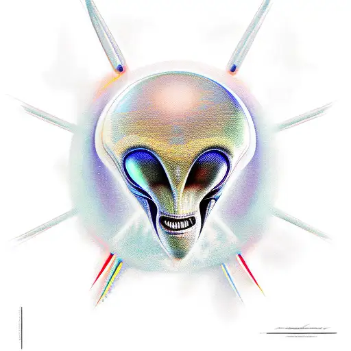 alien in peace tattoo design idea