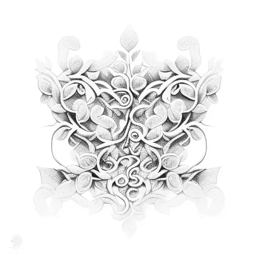 vines floral negative space underbust  tattoo design idea
