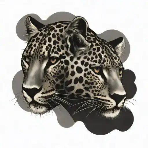 two leopard faces next to each other tattoo design idea