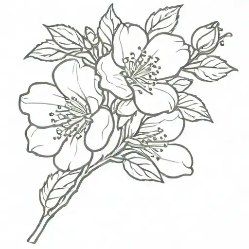 apple blossom flower tattoo design idea