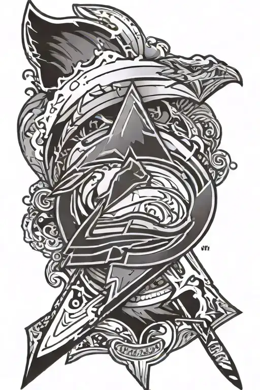 artistic design of the colorado avalanche logo combined tattoo design idea