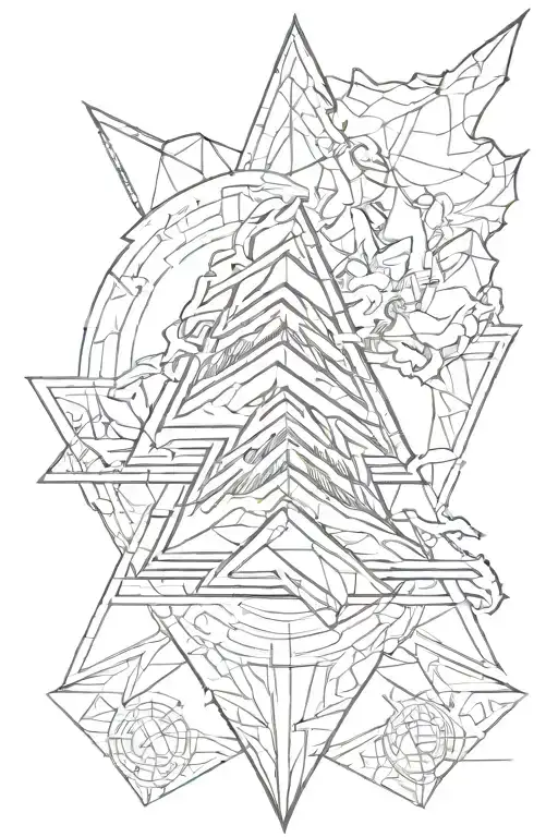 geometric design of the colorado avalanche logo combined tattoo design idea