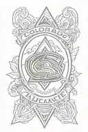 artistic  design of the colorado avalanche logo combined tattoo design idea