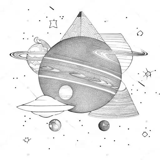 parade of planets tattoo design idea