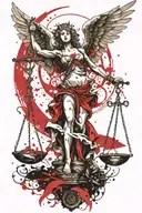 lady justice angel holding scales  tattoo design idea