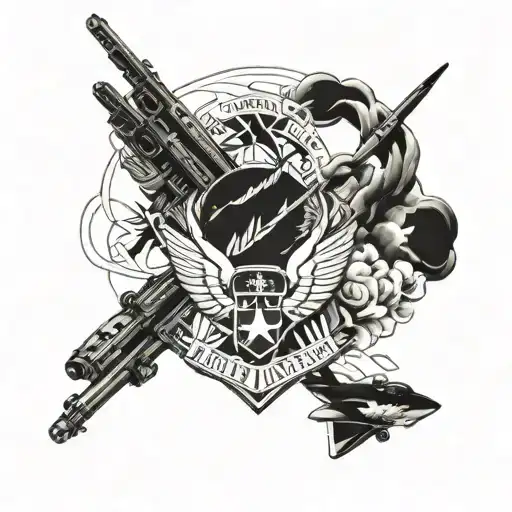 Air Force military and my three kids tattoo design idea