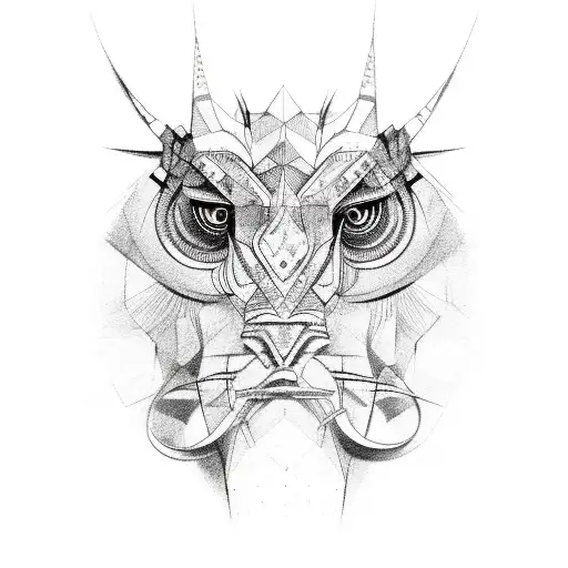 A sketch of a unique and mysterious animal inspired by astrology tattoo design idea