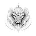 A sketch of a unique and mysterious animal inspired by astrology tattoo design idea