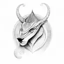 A sketch of a unique and mysterious animal inspired by astrology tattoo design idea