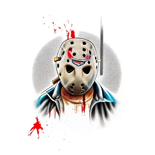 jason voorhees with axe tattoo design idea
