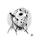 jason voorhees mask split tattoo design idea