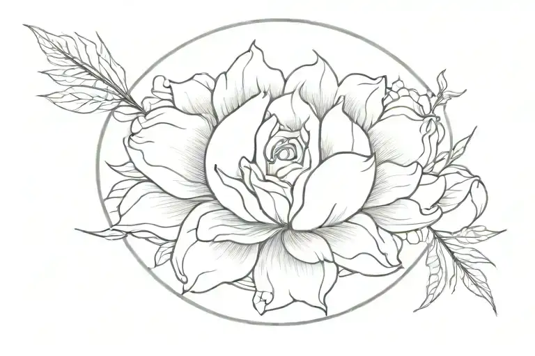 full moon, October birthday flower, strong, frigher, peace tattoo design idea
