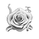 Snake with Rose tattoo design idea