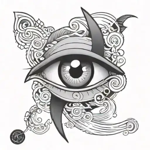 Designing a black-grey tattoo of eyes in various styles, including Itachi's eyes from Naruto, as a tribute to the client's favorite things tattoo design idea
