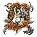 aries, pheonix, flowers tattoo design idea