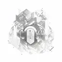 A sketch-style design showcasing the interconnectedness of art, music, and nature in a whimsical and playful way tattoo design idea