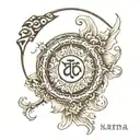 KARMA IN SANSKRIT tattoo design idea