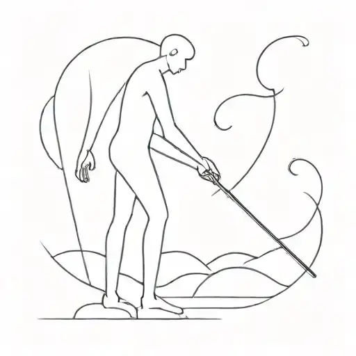 Man who hides man stick figure tattoo design idea