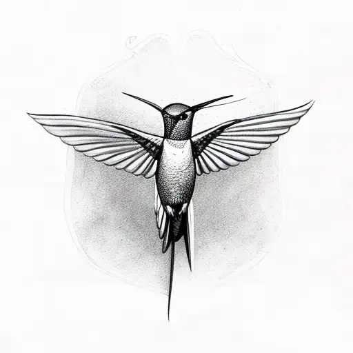 hummingbird with bleeding hearts  tattoo design idea