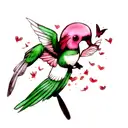 hummingbird with bleeding hearts  tattoo design idea