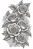 roses in background with phil 4:13 tattoo design idea