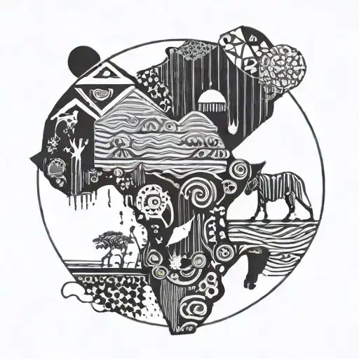 africa content with golf surf coffee inside tattoo design idea