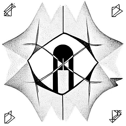 Geometric tattoo with the name pooja tattoo design idea