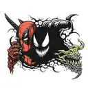 Deadpool and Venom sleeve tattoo tattoo design idea