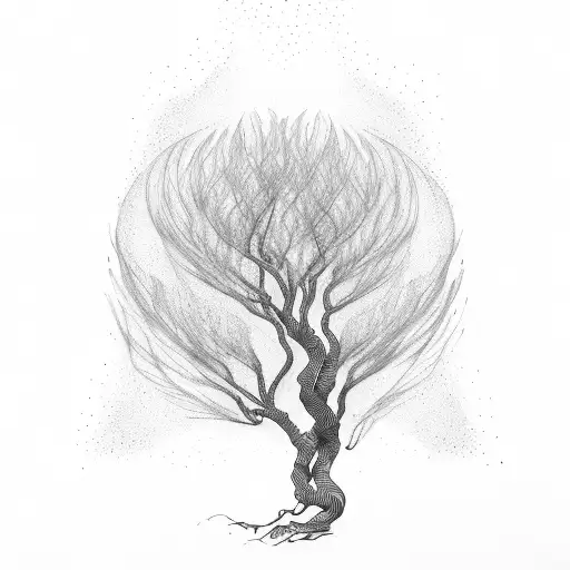 willow tree branch with lyric "no qualms or questioning" tattoo design idea