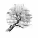 willow tree branch with lyric "no qualms or questioning" tattoo design idea