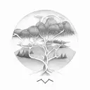 willow tree branch with lyric "no qualms or questioning" tattoo design idea