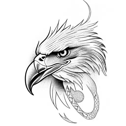 Eagle With Snake In it's claws tattoo design idea