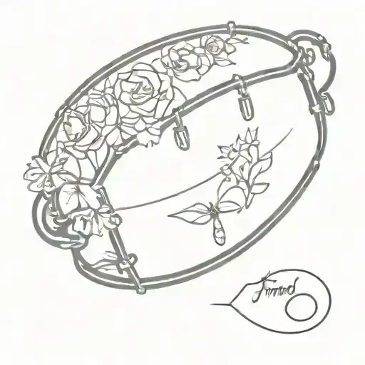 snare drum with flowers tattoo design idea