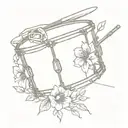 snare drum with flowers tattoo design idea