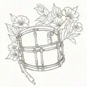 snare drum with flowers tattoo design idea